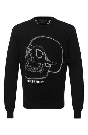 Мужской шерстяной джемпер PHILIPP PLEIN черного цвета по цене 91350 руб., арт. F20C MKO0905 PKN002N | Фото 1 Мужской шерстяной джемпер PHILIPP PLEIN черного цвета, арт. F20C MKO0905 PKN002N | Фото 1