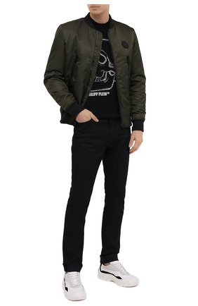 Мужской бомбер PHILIPP PLEIN хаки цвета по цене 130500 руб., арт. F20C MRB1543 PNY002N | Фото 2 Мужской бомбер PHILIPP PLEIN хаки цвета, арт. F20C MRB1543 PNY002N | Фото 2