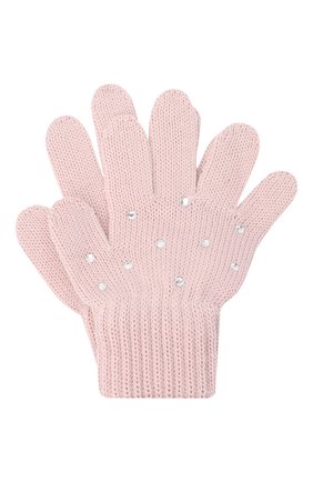 Детские шерстяные перчатки CATYA розового цвета, арт. 024530 | Фото 1 (Материал: Шерсть, Текстиль; Региональные ограничения белый список (Axapta Mercury): RU)