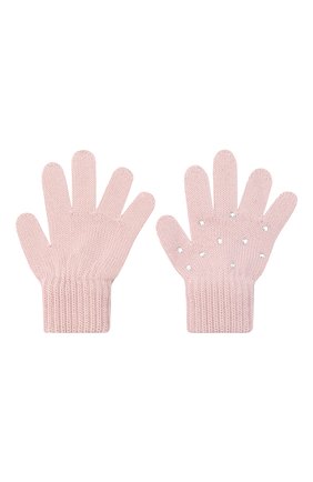 Детские шерстяные перчатки CATYA розового цвета, арт. 024530 | Фото 2 (Материал: Шерсть, Текстиль; Региональные ограничения белый список (Axapta Mercury): RU)