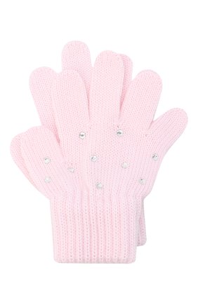 Детские шерстяные перчатки CATYA розового цвета, арт. 024530 | Фото 1 (Материал: Шерсть, Текстиль; Региональные ограничения белый список (Axapta Mercury): RU)
