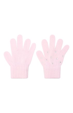 Детские шерстяные перчатки CATYA розового цвета, арт. 024530 | Фото 2 (Материал: Шерсть, Текстиль; Региональные ограничения белый список (Axapta Mercury): RU)