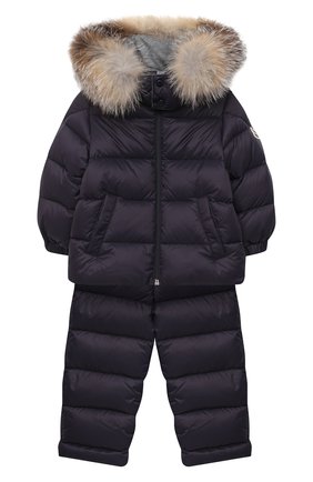 Детского комплект из куртки и брюк MONCLER темно-синего цвета по цене 60000 руб., арт. F2-951-1F504-02-53079 | Фото 1 Детского комплект из куртки и брюк MONCLER темно-синего цвета, арт. F2-951-1F504-02-53079 | Фото 1
