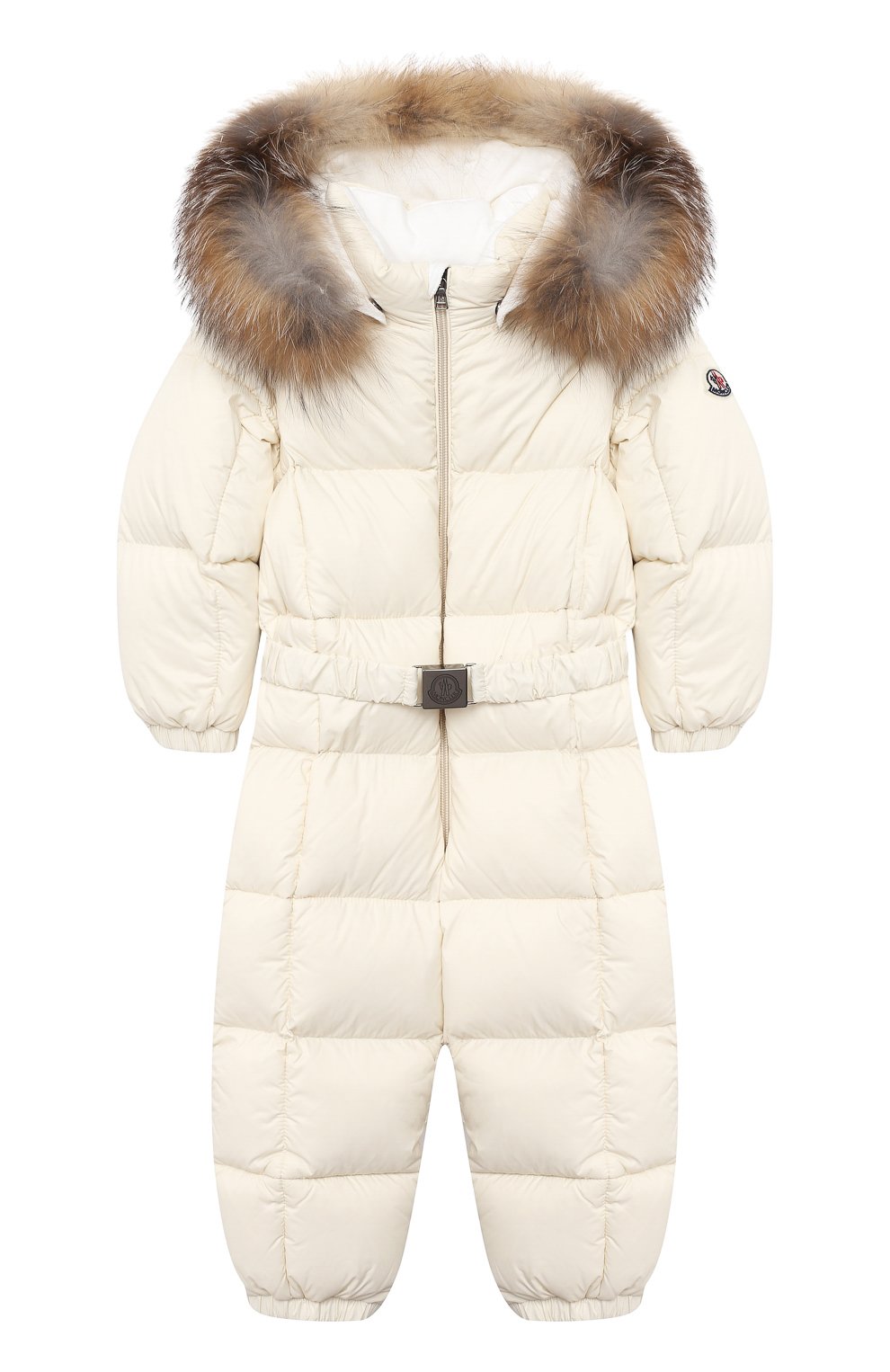 Детского пуховый комбинезон MONCLER бежевого цвета, арт. F2-951-1G506-02-53079/18M-3A | Фото 1