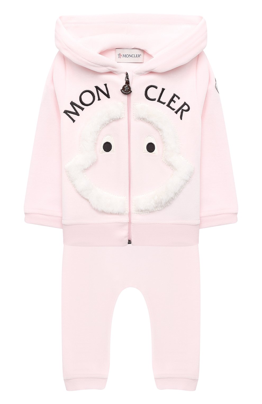Детский комплект из толстовки и брюк MONCLER светло-розового цвета, арт. F2-951-8M732-10-8999Y | Фото 1