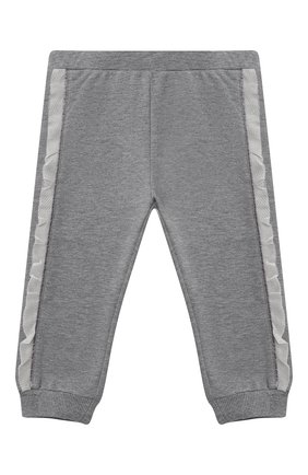 Детские хлопковые джоггеры MONCLER серого цвета по цене 14150 руб., арт. F2-951-8H707-10-809EH | Фото 1 Детские хлопковые джоггеры MONCLER серого цвета, арт. F2-951-8H707-10-809EH | Фото 1 (Материал внешний: Хлопок; Кросс-КТ НВ: Джоггеры; Ростовка одежда: 12 мес | 80 см, 18 мес | 86 см, 36 мес | 98 см, 6 мес | 68 см, 9 мес | 74 см)