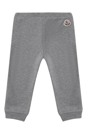 Детские хлопковые джоггеры MONCLER серого цвета по цене 14150 руб., арт. F2-951-8H707-10-809EH | Фото 2 Детские хлопковые джоггеры MONCLER серого цвета, арт. F2-951-8H707-10-809EH | Фото 2 (Материал внешний: Хлопок; Кросс-КТ НВ: Джоггеры; Ростовка одежда: 12 мес | 80 см, 18 мес | 86 см, 36 мес | 98 см, 6 мес | 68 см, 9 мес | 74 см)