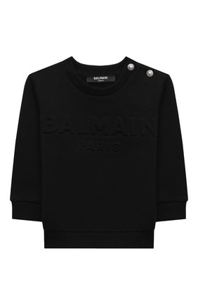 Детский хлопковый свитшот BALMAIN черного цвета по цене 12850 руб., арт. 6N4840/NX300/12-36M | Фото 1 Детский хлопковый свитшот BALMAIN черного цвета, арт. 6N4840/NX300/12-36M | Фото 1