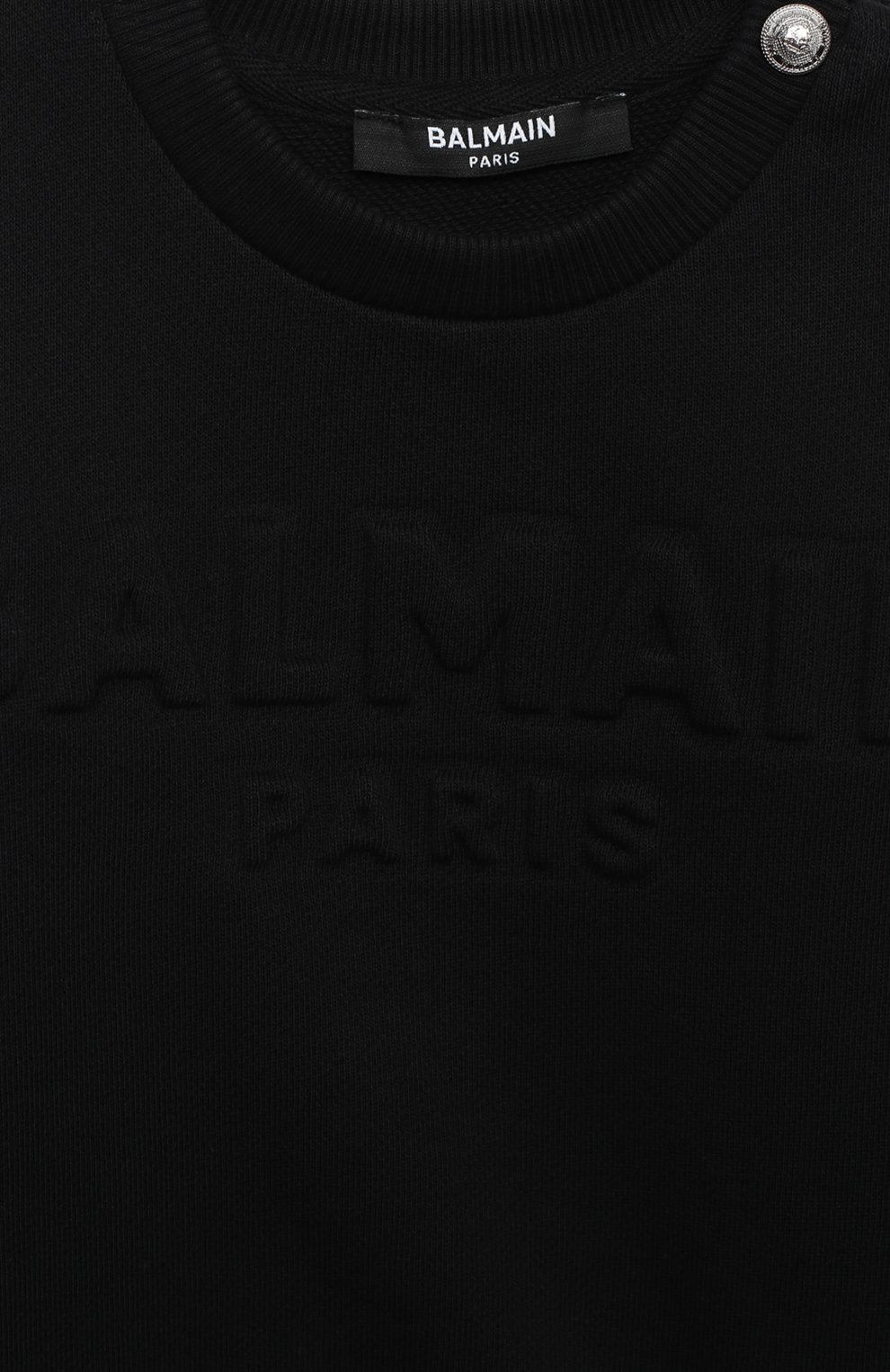 Детский хлопковый свитшот BALMAIN черного цвета по цене 11900 руб., арт. 6N4840/NX300/3-9M | Фото 3 Детский хлопковый свитшот BALMAIN черного цвета, арт. 6N4840/NX300/3-9M | Фото 3