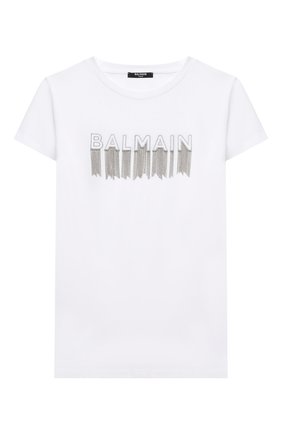 Детская хлопковая футболка BALMAIN белого цвета по цене 19450 руб., арт. 6N8061/NC610/12-16 | Фото 1 Детская хлопковая футболка BALMAIN белого цвета, арт. 6N8061/NC610/12-16 | Фото 1
