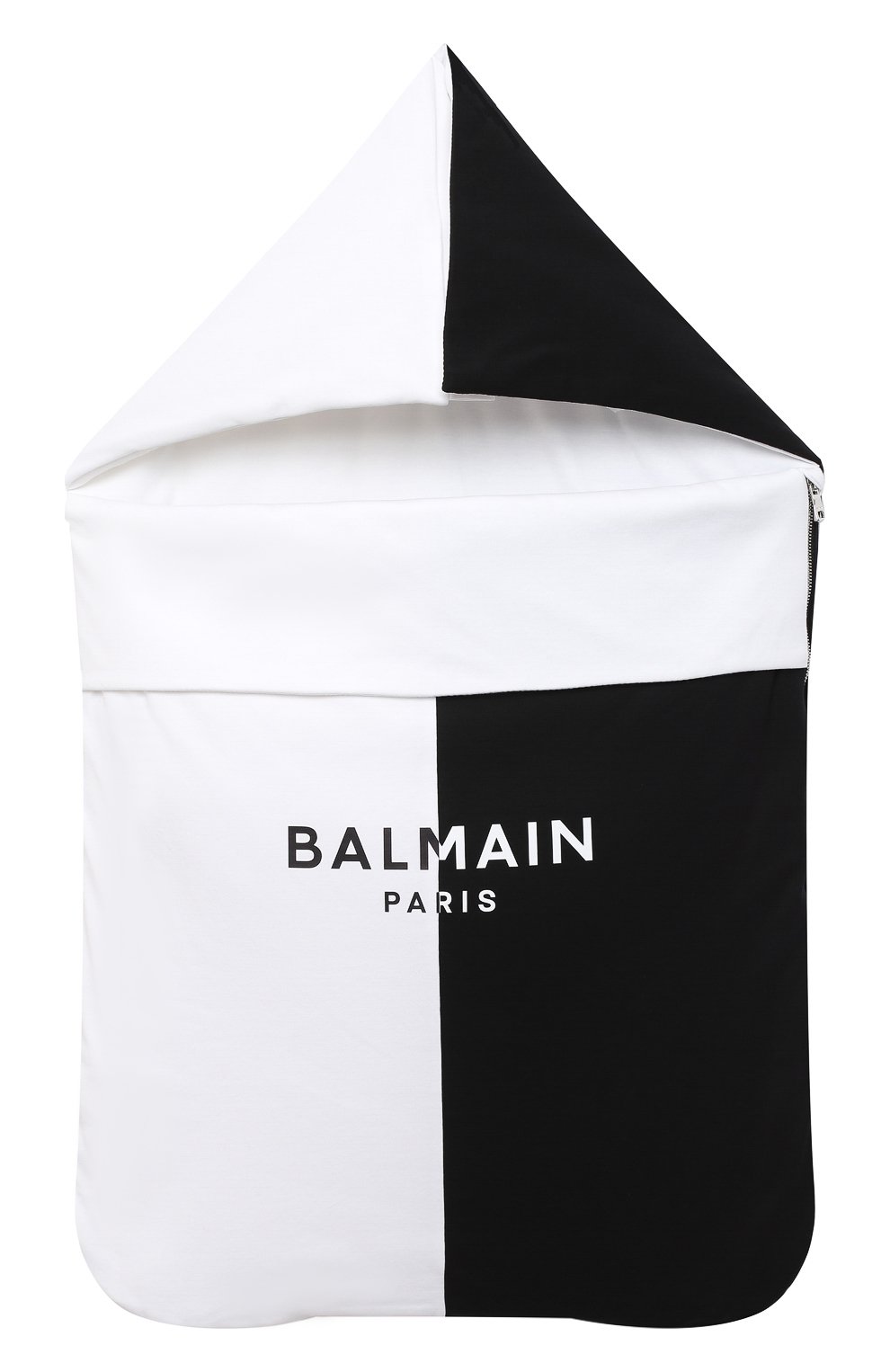 Детский хлопковый конверт BALMAIN черно-белого цвета, арт. 6N0910/NX690 | Фото 1