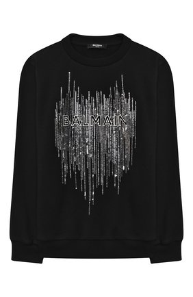 Детский хлопковый свитшот BALMAIN черного цвета по цене 27000 руб., арт. 6N4040/NE060/4-10 | Фото 1 Детский хлопковый свитшот BALMAIN черного цвета, арт. 6N4040/NE060/4-10 | Фото 1