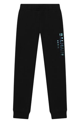 Детские хлопковые джоггеры BALMAIN черного цвета по цене 17050 руб., арт. 6N6637/NX300/4-10 | Фото 1 Детские хлопковые джоггеры BALMAIN черного цвета, арт. 6N6637/NX300/4-10 | Фото 1