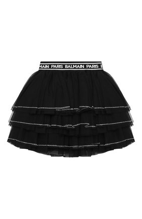 Детская юбка BALMAIN черного цвета по цене 35750 руб., арт. 6N7050/NE530/4-10 | Фото 2 Детская юбка BALMAIN черного цвета, арт. 6N7050/NE530/4-10 | Фото 2