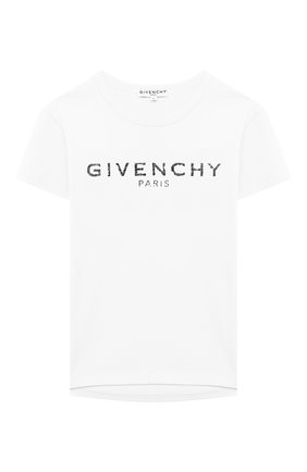 Детская хлопковая футболка GIVENCHY белого цвета по цене 13200 руб., арт. H15185 | Фото 1 Детская хлопковая футболка GIVENCHY белого цвета, арт. H15185 | Фото 1