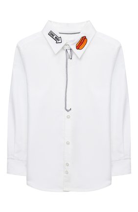Детская хлопковая рубашка MARC JACOBS (THE) белого цвета по цене 11350 руб., арт. W25429 | Фото 1 Детская хлопковая рубашка MARC JACOBS (THE) белого цвета, арт. W25429 | Фото 1 (Рукава: Длинные; Случай: Повседневный; Ростовка одежда: 2 года | 92 см, 3 года | 98 см, 4 года | 104 см, 5 лет | 110 см, 7 лет | 122 см)