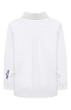 Детская хлопковая рубашка MARC JACOBS (THE) белого цвета по цене 11350 руб., арт. W25429 | Фото 2 Детская хлопковая рубашка MARC JACOBS (THE) белого цвета, арт. W25429 | Фото 2 (Рукава: Длинные; Случай: Повседневный; Ростовка одежда: 2 года | 92 см, 3 года | 98 см, 4 года | 104 см, 5 лет | 110 см, 7 лет | 122 см)