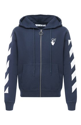 Мужской хлопковая толстовка OFF-WHITE темно-синего цвета по цене 53800 руб., арт. 0MBE001F20FLE0074901 | Фото 1 Мужской хлопковая толстовка OFF-WHITE темно-синего цвета, арт. 0MBE001F20FLE0074901 | Фото 1