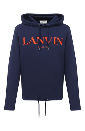 Мужской хлопковое худи LANVIN темно-синего цвета по цене 46200 руб., арт. RM-JE0071-JR19-H20 | Фото 1 Мужской хлопковое худи LANVIN темно-синего цвета, арт. RM-JE0071-JR19-H20 | Фото 1