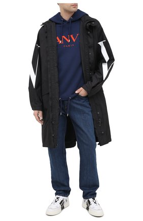 Мужской хлопковое худи LANVIN темно-синего цвета по цене 46200 руб., арт. RM-JE0071-JR19-H20 | Фото 2 Мужской хлопковое худи LANVIN темно-синего цвета, арт. RM-JE0071-JR19-H20 | Фото 2