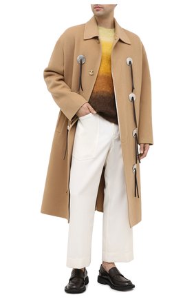 Мужские шерстяные брюки LANVIN белого цвета по цене 82750 руб., арт. RM-TR0068-4687-H20 | Фото 2 Мужские шерстяные брюки LANVIN белого цвета, арт. RM-TR0068-4687-H20 | Фото 2 (Материал внешний: Шерсть; Материал подклада: Вискоза; Длина (брюки, джинсы): Стандартные; Случай: Повседневный; Стили: Кэжуэл)