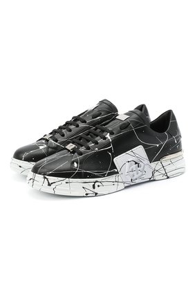 Мужские кожаные кеды PHILIPP PLEIN черно-белого цвета по цене 78300 руб., арт. F20S MSC2859 PLE075N | Фото 1 Мужские кожаные кеды PHILIPP PLEIN черно-белого цвета, арт. F20S MSC2859 PLE075N | Фото 1