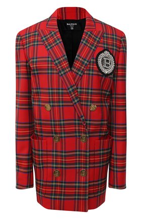 Женский шерстяной жакет BALMAIN красного цвета по цене 224000 руб., арт. UF17318/W085 | Фото 1 Женский шерстяной жакет BALMAIN красного цвета, арт. UF17318/W085 | Фото 1