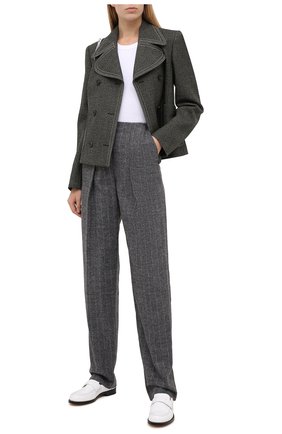 Женские брюки из шерсти и хлопка GIORGIO ARMANI серого цвета по цене 128500 руб., арт. 0WHPP0DG/T004G | Фото 2 Женские брюки из шерсти и хлопка GIORGIO ARMANI серого цвета, арт. 0WHPP0DG/T004G | Фото 2