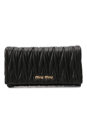 Женская сумка MIU MIU черного цвета, арт. 5BH080-N88-F0002-COM | Фото 1 (Размер: small; Материал: Натуральная кожа; Ремень/цепочка: На ремешке; Сумки-технические: Сумки через плечо)