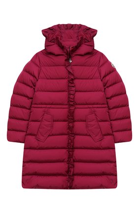 Детское пуховое пальто MONCLER бордового цвета по цене 58000 руб., арт. F2-954-1C508-10-54155/8-10A | Фото 1 Детское пуховое пальто MONCLER бордового цвета, арт. F2-954-1C508-10-54155/8-10A | Фото 1