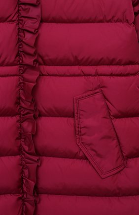 Детское пуховое пальто MONCLER бордового цвета, арт. F2-954-1C508-10-54155/8-10A | Фото 3 (Кросс-КТ: Сезон: зима; Девочки Кросс-КТ: Пуховик-верхняя одежда; Рукава: Длинные; Материал внешний: Синтетический материал; Региональные ограничения белый список (Axapta Mercury): RU; Материал подклада: Синтетический материал; Материал утеплителя: Пух и перо; Ростовка одежда: 10 - 11 лет | 140 - 146см, 8 лет | 128 см)