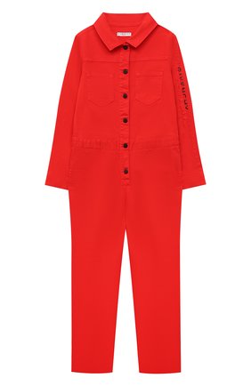 Детский комбинезон GIVENCHY красного цвета по цене 44950 руб., арт. H14098 | Фото 1 Детский комбинезон GIVENCHY красного цвета, арт. H14098 | Фото 1 (Материал внешний: Хлопок; Рукава: Длинные; Девочки Кросс-КТ: Комбинезон-одежда; Ростовка одежда: 10 - 11 лет | 140 - 146см, 12 лет | 152 см, 4 года | 104 см, 5 лет | 110 см, 6 лет | 116 см, 8 лет | 128 см)