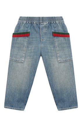 Детские джинсы GUCCI голубого цвета по цене 22300 руб., арт. 615359/XDBAK | Фото 1 Детские джинсы GUCCI голубого цвета, арт. 615359/XDBAK | Фото 1