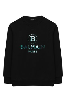 Детский хлопковый свитшот BALMAIN черного цвета по цене 18150 руб., арт. 6N4660/NX300/4-10 | Фото 1 Детский хлопковый свитшот BALMAIN черного цвета, арт. 6N4660/NX300/4-10 | Фото 1