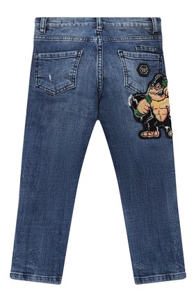 Детские джинсы PHILIPP PLEIN синего цвета по цене 31110 руб., арт. F20C BDT0273 PDE004N | Фото 2 Детские джинсы PHILIPP PLEIN синего цвета, арт. F20C BDT0273 PDE004N | Фото 2