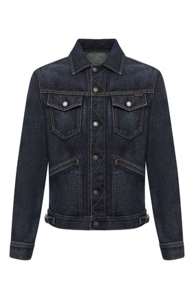 Мужская джинсовая куртка TOM FORD темно-синего цвета по цене 95300 руб., арт. BVJ31/TFD111 | Фото 1 Мужская джинсовая куртка TOM FORD темно-синего цвета, арт. BVJ31/TFD111 | Фото 1