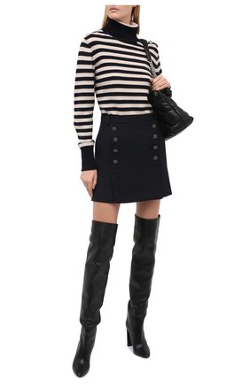 Женская шерстяная юбка SAINT LAURENT темно-синего цвета по цене 96050 руб., арт. 625253/Y221W | Фото 2 Женская шерстяная юбка SAINT LAURENT темно-синего цвета, арт. 625253/Y221W | Фото 2