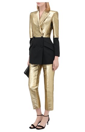Женские брюки из хлопка и шелка ALEXANDER MCQUEEN золотого цвета по цене 86000 руб., арт. 631818/QEACC | Фото 2 Женские брюки из хлопка и шелка ALEXANDER MCQUEEN золотого цвета, арт. 631818/QEACC | Фото 2
