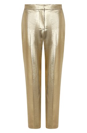 Женские брюки из хлопка и шелка ALEXANDER MCQUEEN золотого цвета по цене 109000 руб., арт. 631818/QEACC | Фото 1