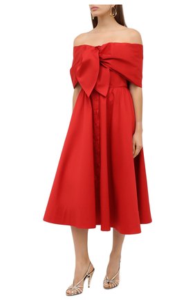 Женское платье OSCAR DE LA RENTA красного цвета по цене 223000 руб., арт. 20PN227SRN | Фото 2 Женское платье OSCAR DE LA RENTA красного цвета, арт. 20PN227SRN | Фото 2
