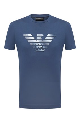 Мужская хлопковая футболка EMPORIO ARMANI синего цвета по цене 7575 руб., арт. 6H1TR7/1JSHZ | Фото 1 Мужская хлопковая футболка EMPORIO ARMANI синего цвета, арт. 6H1TR7/1JSHZ | Фото 1