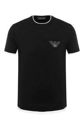 Мужская хлопковая футболка EMPORIO ARMANI черного цвета по цене 10450 руб., арт. 6H1TH4/1JTUZ | Фото 1 Мужская хлопковая футболка EMPORIO ARMANI черного цвета, арт. 6H1TH4/1JTUZ | Фото 1