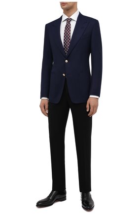 Мужской шерстяной пиджак TOM FORD темно-синего цвета по цене 276500 руб., арт. Q50R22/11HA40 | Фото 2 Мужской шерстяной пиджак TOM FORD темно-синего цвета, арт. Q50R22/11HA40 | Фото 2
