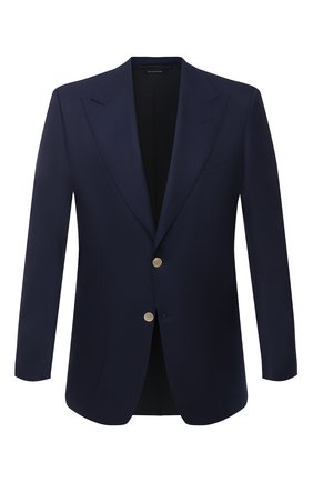 Мужской шерстяной пиджак TOM FORD темно-синего цвета по цене 351000 руб., арт. Q50R22/11HA40 | Фото 1 Мужской шерстяной пиджак TOM FORD темно-синего цвета, арт. Q50R22/11HA40 | Фото 1 (Материал подклада: Купро, Шелк; Длина (для топов): Стандартные; Материал внешний: Шерсть; Рукава: Длинные; Пиджаки М: Приталенный; 1-2-бортные: Однобортные; Стили: Классический; Случай: Коктейльный; Региональные ограничения белый список (Axapta Mercury): RU)