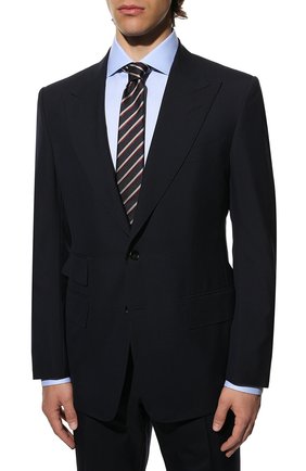 Мужской шерстяной костюм TOM FORD темно-синего цвета по цене 289500 руб., арт. Q11R03/21AL43 | Фото 2 Мужской шерстяной костюм TOM FORD темно-синего цвета, арт. Q11R03/21AL43 | Фото 2