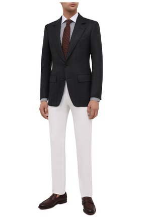 Мужской шерстяной пиджак TOM FORD темно-серого цвета по цене 299500 руб., арт. 856R01/1IMU40 | Фото 2 Мужской шерстяной пиджак TOM FORD темно-серого цвета, арт. 856R01/1IMU40 | Фото 2 (Материал подклада: Купро, Шелк; Рукава: Длинные; Материал внешний: Шерсть; Длина (для топов): Стандартные; Случай: Формальный; Пиджаки М: Приталенный; 1-2-бортные: Однобортные; Стили: Классический)