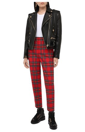Женские шерстяные брюки BALMAIN красного цвета по цене 116500 руб., арт. UF15172/W085 | Фото 2 Женские шерстяные брюки BALMAIN красного цвета, арт. UF15172/W085 | Фото 2