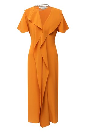 Женское шелковое платье VICTORIA BECKHAM оранжевого цвета по цене 153000 руб., арт. 1320WDR001499B | Фото 1 Женское шелковое платье VICTORIA BECKHAM оранжевого цвета, арт. 1320WDR001499B | Фото 1