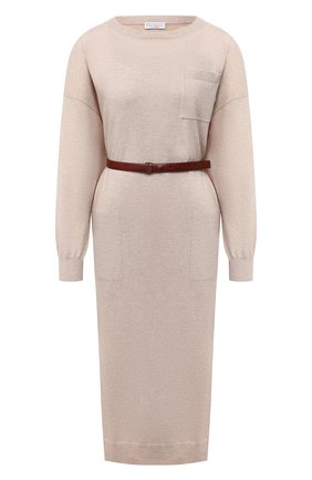 Женское кашемировое платье BRUNELLO CUCINELLI бежевого цвета по цене 239000 руб., арт. M2E811A90P | Фото 1 Женское кашемировое платье BRUNELLO CUCINELLI бежевого цвета, арт. M2E811A90P | Фото 1