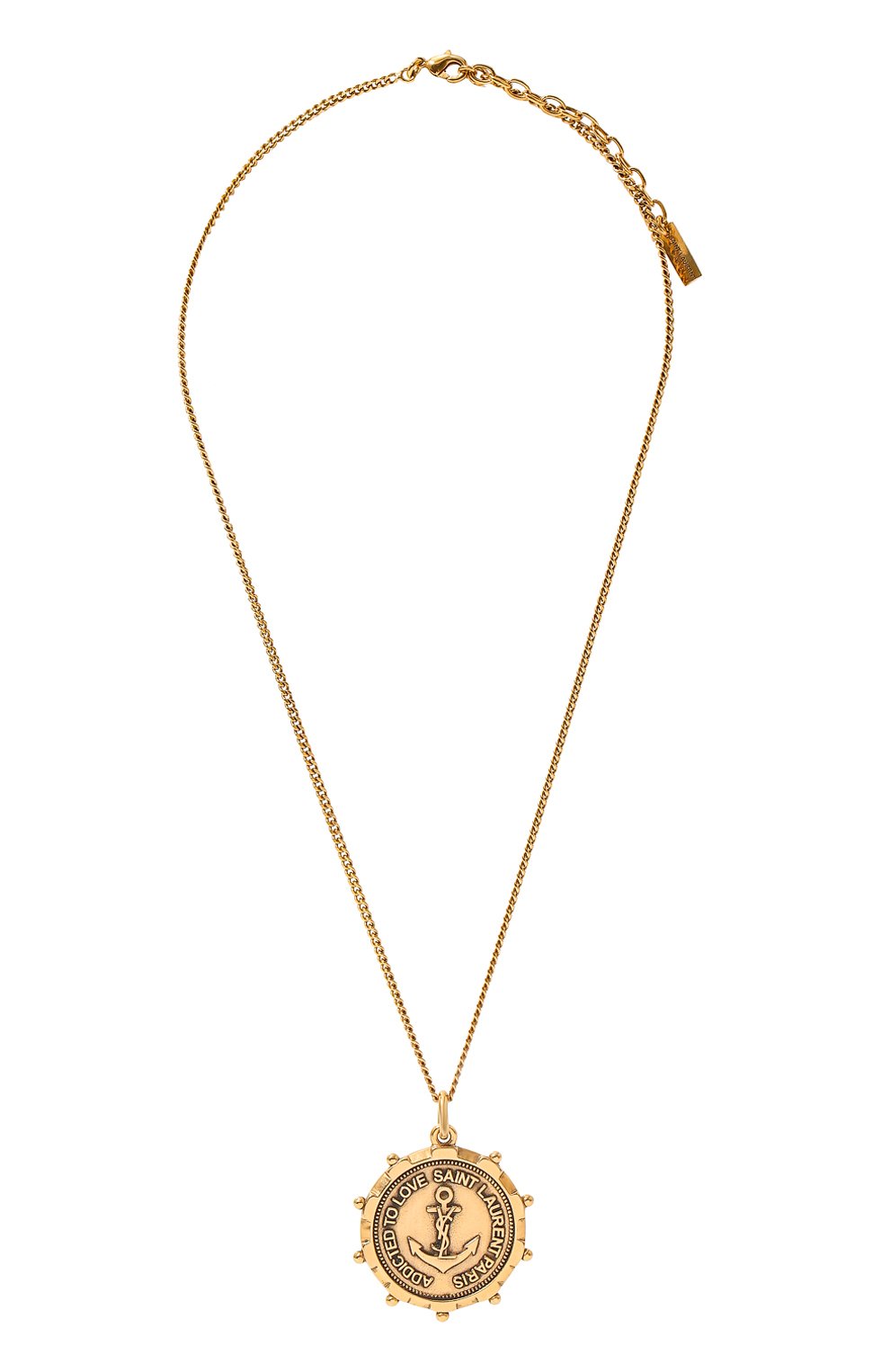 Женская кулон на цепочке SAINT LAURENT золотого цвета, арт. 636004/Y1500 | Фото 1 (Материал: Металл)